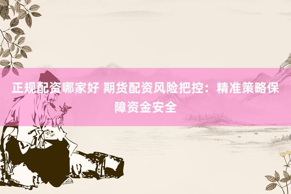 正规配资哪家好 期货配资风险把控：精准策略保障资金安全