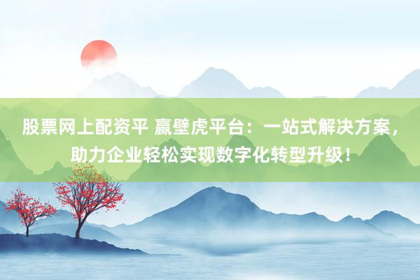 股票网上配资平 赢壁虎平台：一站式解决方案，助力企业轻松实现数字化转型升级！