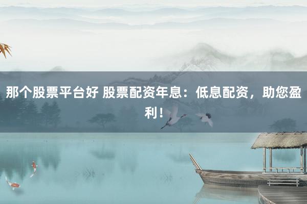 那个股票平台好 股票配资年息：低息配资，助您盈利！