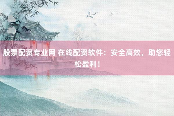股票配资专业网 在线配资软件：安全高效，助您轻松盈利！