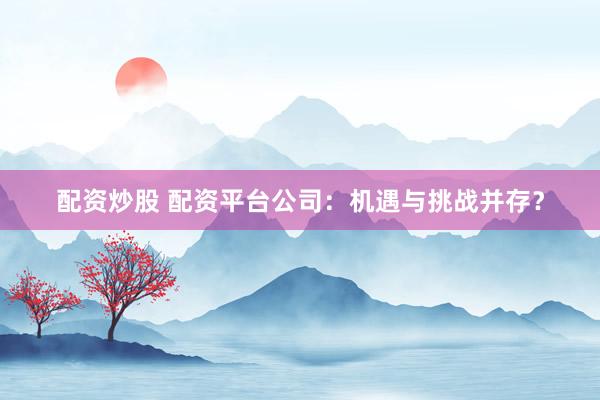 配资炒股 配资平台公司：机遇与挑战并存？