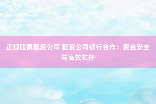 正规股票配资公司 配资公司银行合作：资金安全与高效杠杆