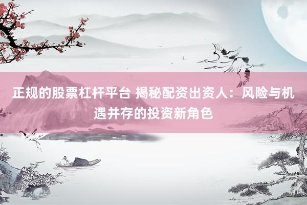 正规的股票杠杆平台 揭秘配资出资人：风险与机遇并存的投资新角色