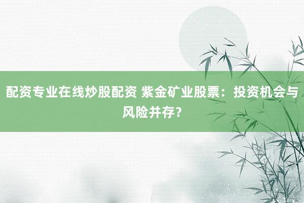 配资专业在线炒股配资 紫金矿业股票：投资机会与风险并存？