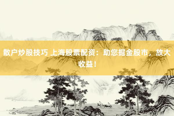 散户炒股技巧 上海股票配资：助您掘金股市，放大收益！