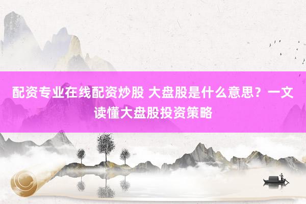 配资专业在线配资炒股 大盘股是什么意思？一文读懂大盘股投资策略