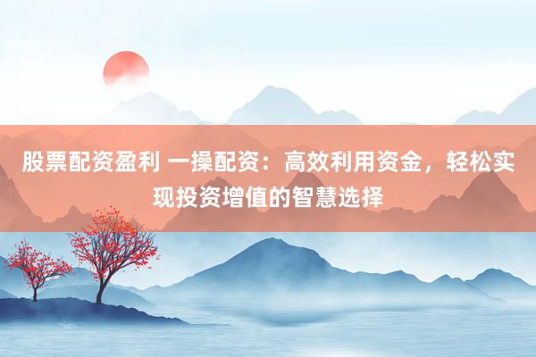 股票配资盈利 一操配资：高效利用资金，轻松实现投资增值的智慧选择