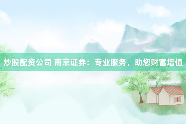 炒股配资公司 南京证券：专业服务，助您财富增值