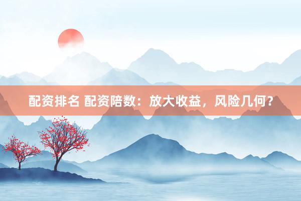 配资排名 配资陪数:放大收益,风险几何?