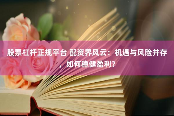 股票杠杆正规平台 配资界风云：机遇与风险并存，如何稳健盈利？
