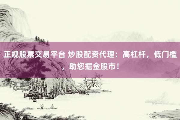 正规股票交易平台 炒股配资代理：高杠杆，低门槛，助您掘金股市！