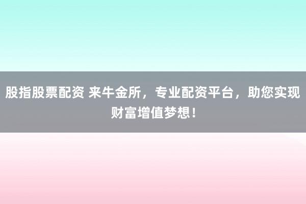 股指股票配资 来牛金所，专业配资平台，助您实现财富增值梦想！